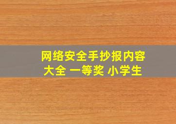 网络安全手抄报内容大全 一等奖 小学生